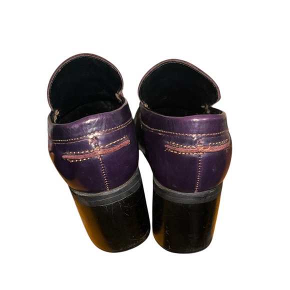 Vintage 90s Steve Madden Platform shoes Purple Leather Chuncky heel Size 9.5 - Picture 4 of 6